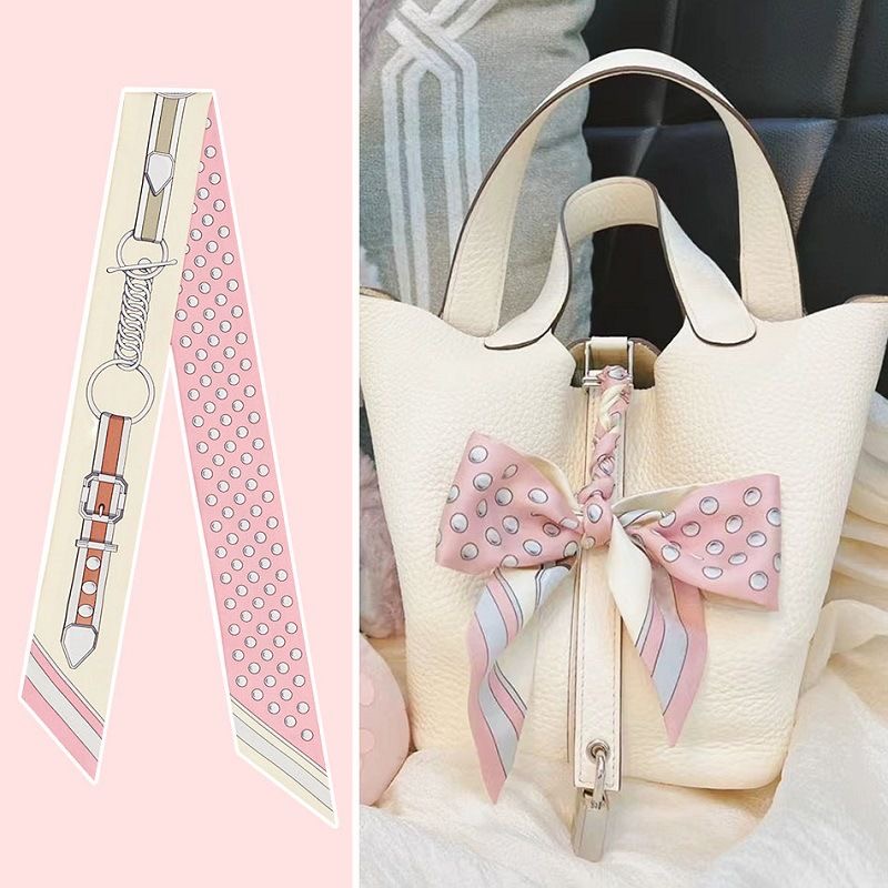 Face Scarf Mask - Women Summer Pink Polka Dot Scarf