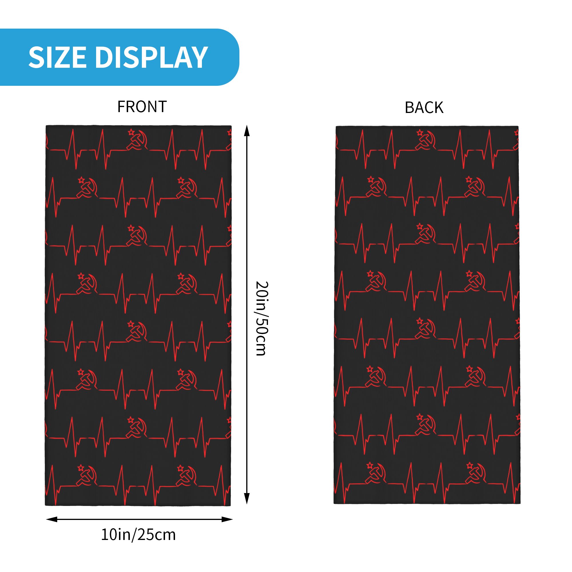 Custom Heartbeat Russian Flag  - Neck Warmer Tube ulasan dan harga