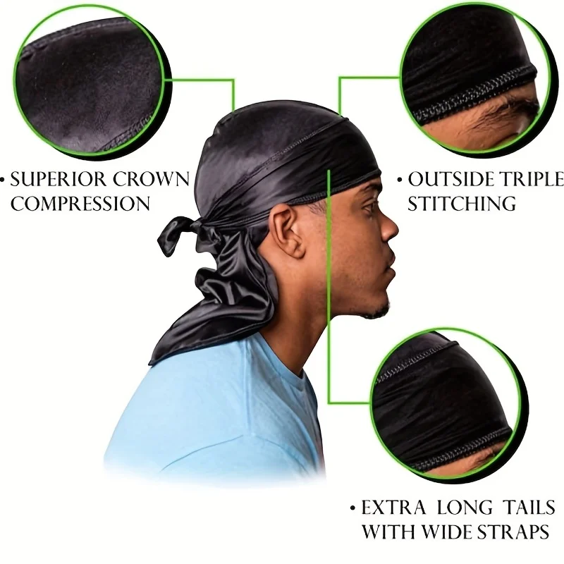 Men's Silk Durag Bonnet Bandan - Bandana Doo Rag ulasan dan harga