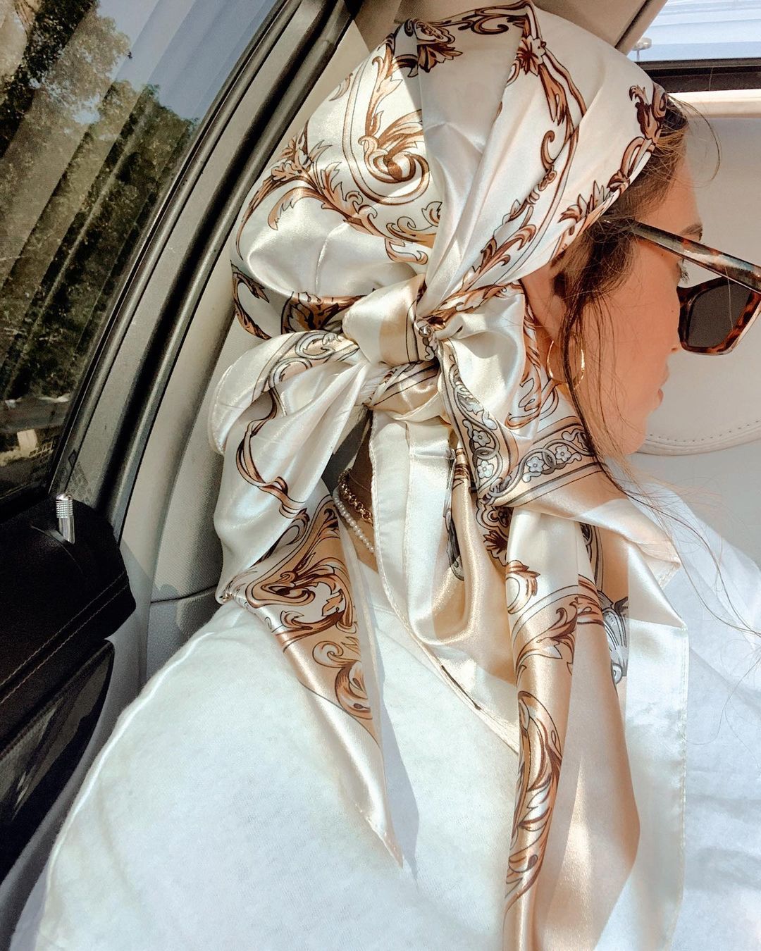 Satin Square Scarf Women Musli - Face Scarf Mask ulasan dan harga