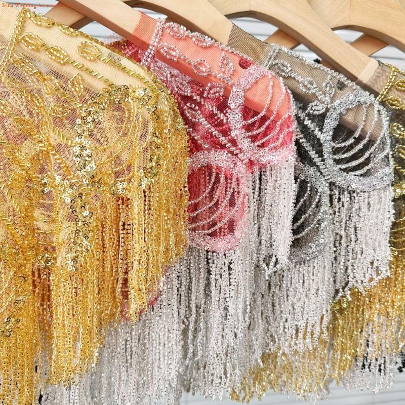 G92D Glittering Embroidered Se - Stole Wedding Shawl ulasan dan harga