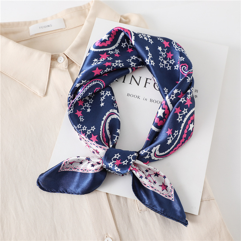 60cm Luxury Square Silk Scarf  - Face Scarf Mask ulasan dan harga