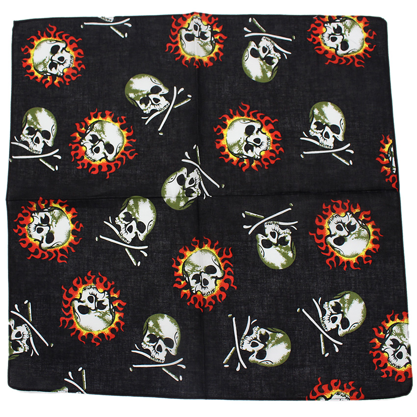 Skull Bandana Square Scarf 100 - Ascot Neck Scarf ulasan dan harga