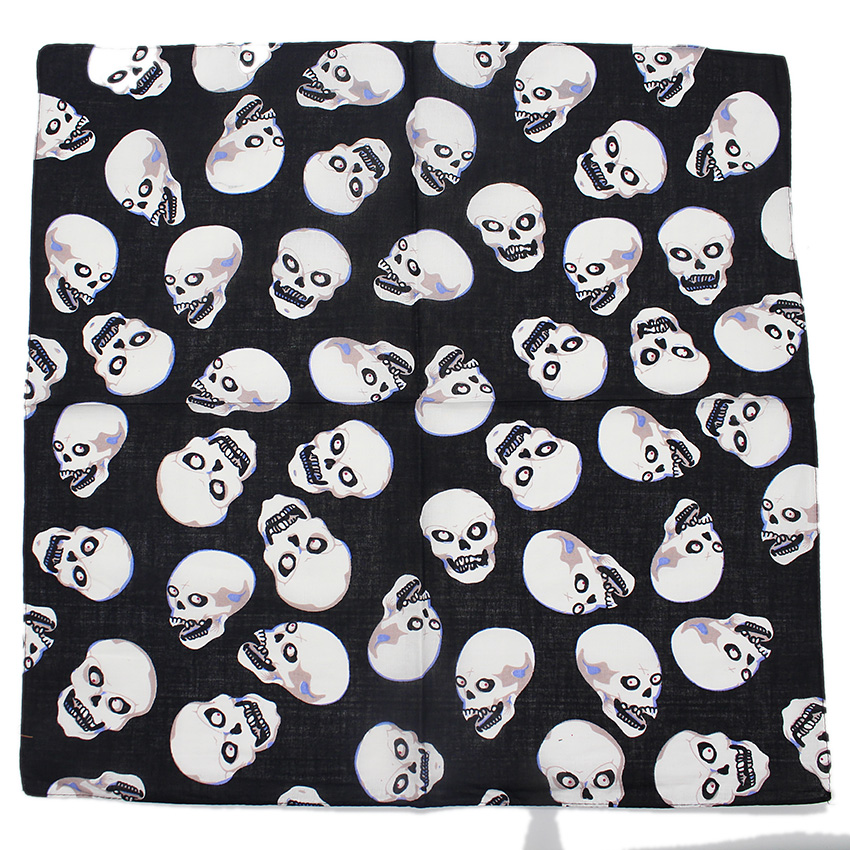 Skull Bandana Square Scarf 100 - Ascot Neck Scarf ulasan dan harga
