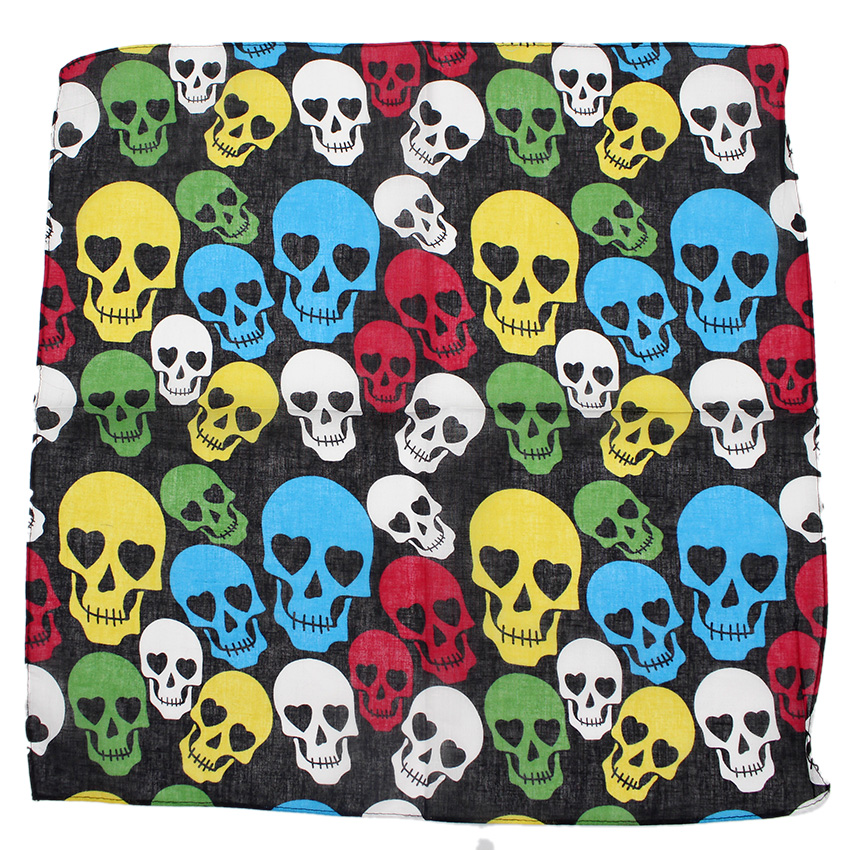 Skull Bandana Square Scarf 100 - Ascot Neck Scarf ulasan dan harga