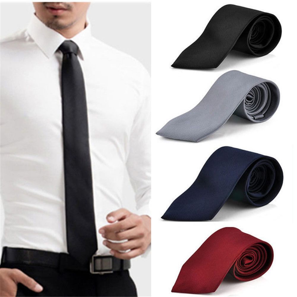 Slim Skinny Solid Neck Necktie - Skinny Tie Men ulasan dan harga