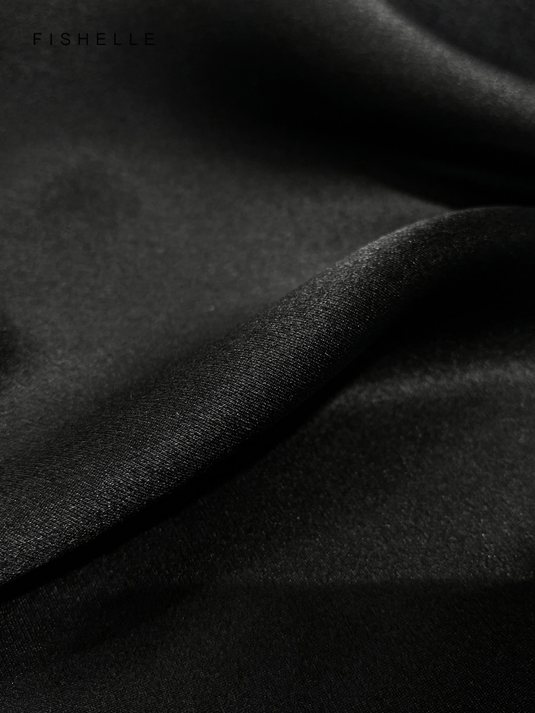 Solid color black pure silk sc - Silk Neck Scarf ulasan dan harga