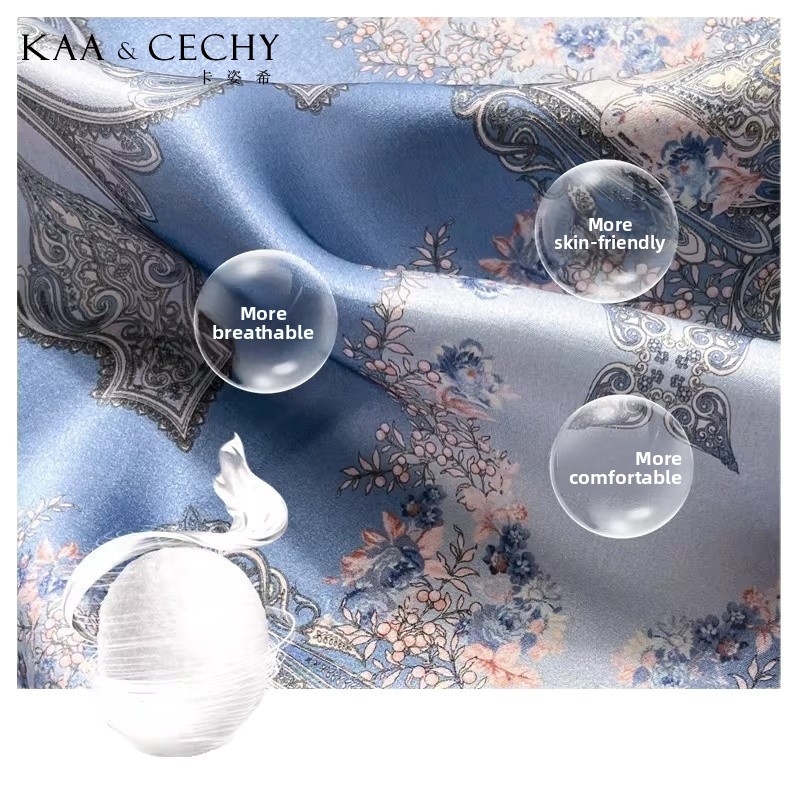 Baroque Floral 100% Mulberry S - Silk Neck Scarf ulasan dan harga